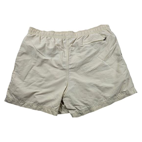 Caribbean Swimwear modest L beige Swim Shorts Nylon Mesh Pockets Elastic Waist - Picture 2 of 7